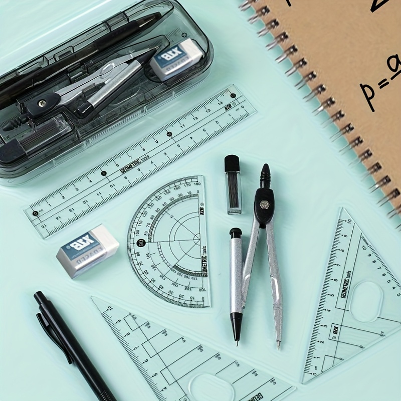 Compass and Ruler Set, Geometr - Math Geometry Set With Compass ulasan dan harga