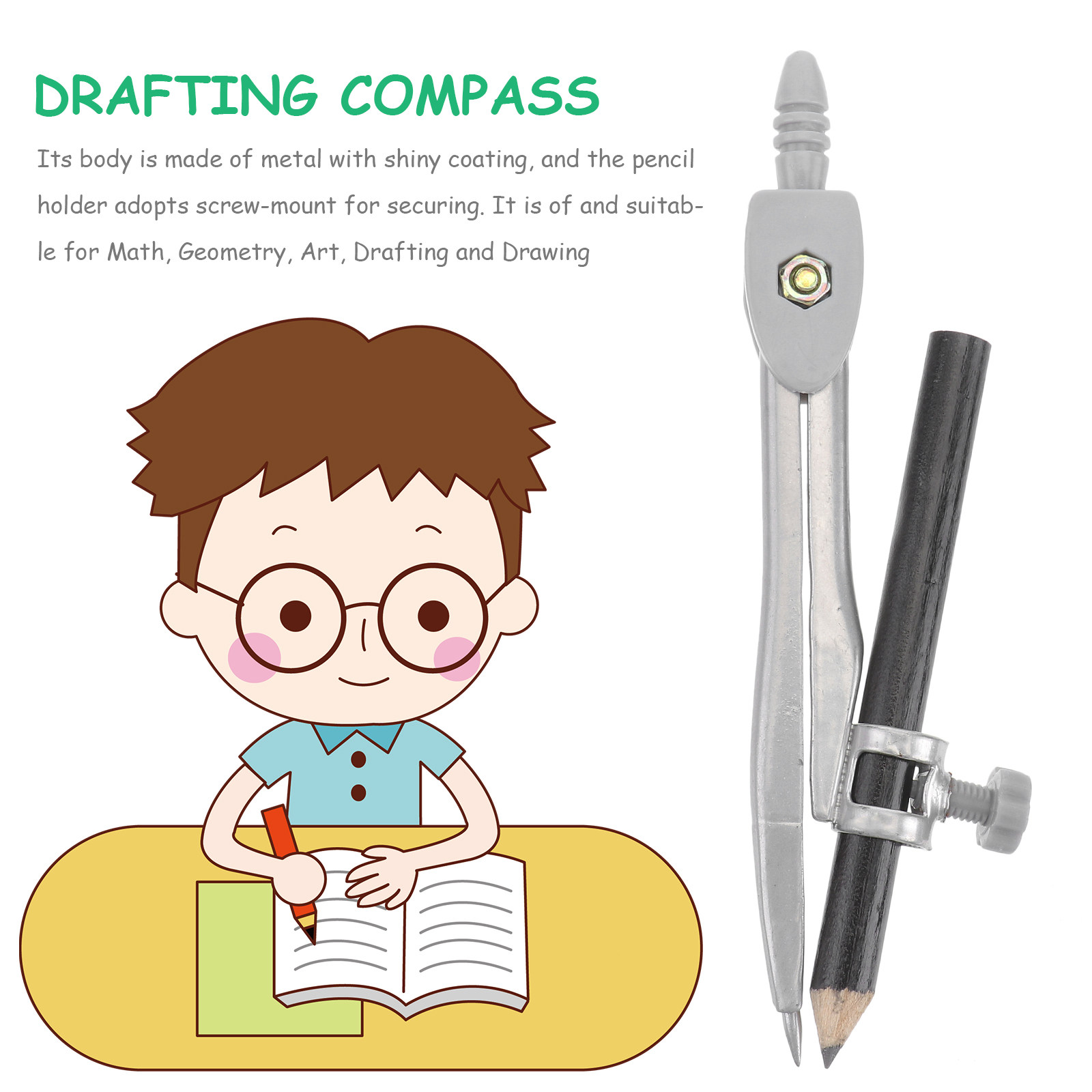 Professional Compass Metal Com - Math Geometry Set With Compass ulasan dan harga