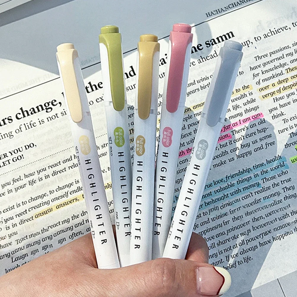 5pcs Pastel Highlighters Color - Pastel Highlighter Set Double Ended ulasan dan harga