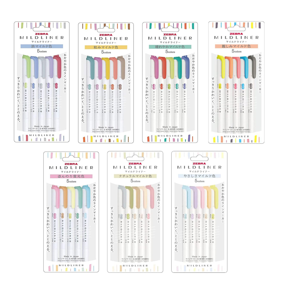 Zebra Mildliner Highlighter Pa - Pastel Highlighter Set Double Ended ulasan dan harga