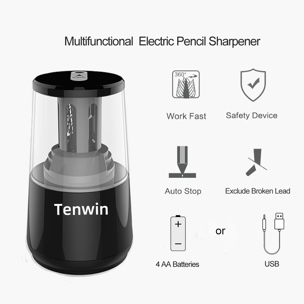 Tenwin Stationery Automatic El - Electric Pencil Sharpener Usb ulasan dan harga