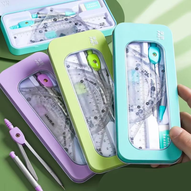 Math Geometry Set with Iron Bo - Math Geometry Set With Compass ulasan dan harga