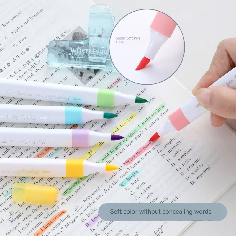 6 Colors Pastel Color Highligh - Pastel Highlighter Set Double Ended ulasan dan harga
