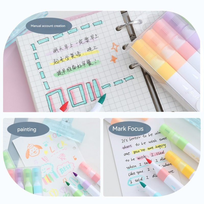 6 Colors Pastel Color Highligh - Pastel Highlighter Set Double Ended ulasan dan harga