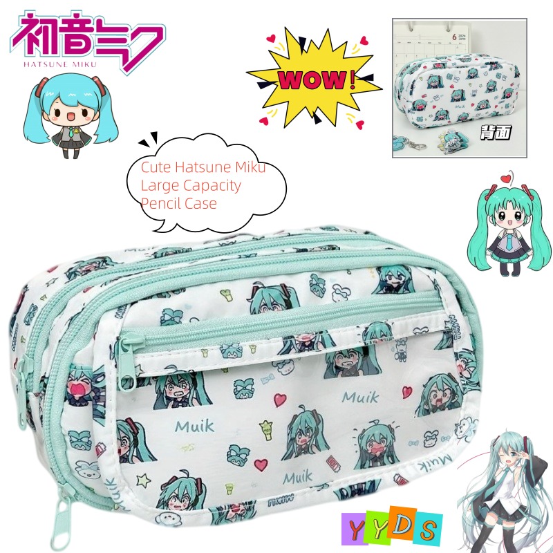 Hatsune Miku Pencil Bag Cute C - Aesthetic Large Pencil Case Pouch ulasan dan harga